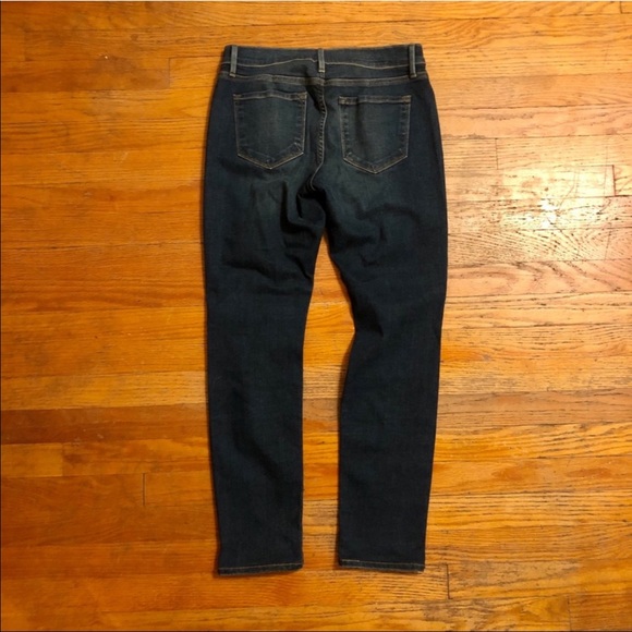 Frame Le Garçon Distressed Dark Wash High Rise Skinny Jeans - Picture 6 of 6